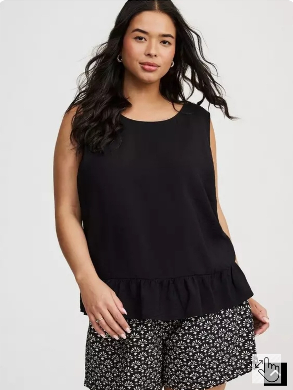Torrid Black Hammered Viscose Drop-Waist Tank Size 2x Brand NEW WITH TAGS